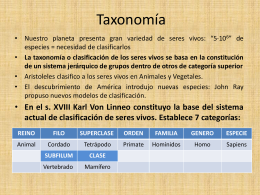 Taxonomia - LA BIOLOGIA Y LAS TIC