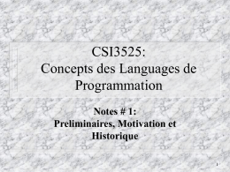 CSI3525: Concepts des Languages de Programmation