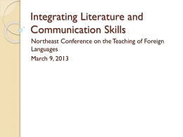 Integrating Literature and Communication Skills