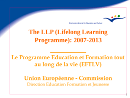 The LLP (Lifelong Learning Programme): 2007