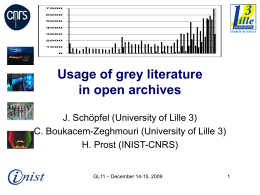 Diapositive 1 - GreyNet International, Grey Literature
