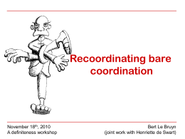 Recoordinating coordination