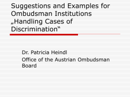 Options for Handling Cases of Discrimination: A How to