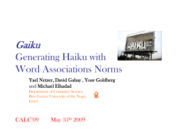 Gaiku Generating Haiku withWord Associations Norms
