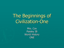 The Beginnings of Civilization-One