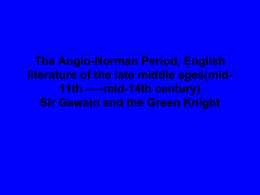The Anglo-Norman Period, English literature of the late
