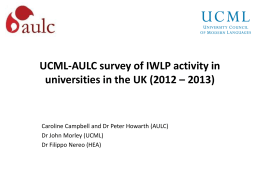 UCML-AULC survey of IWLP activity in universities in the