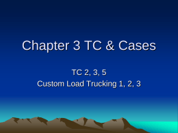 Chapter 3 TC & Cases - Northern Arizona University