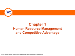 Human Resource Management and Competitive Advantage