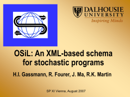 An XML-based schema for stochastic programs - COIN-OR