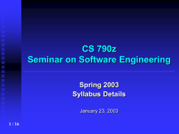Syllabus details CS 790z