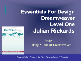 Project 1 Taking A Tour of Dreamweaver