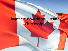 Chapter 2: How do you Define Citizenship