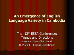 An Emergence of English Language Variety in Cambodia