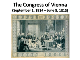 The Congress of Vienna - Great Valley School District