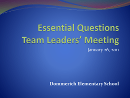 Essential Questions Principals Meeting