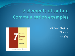 6 elements of culture Examples of communication