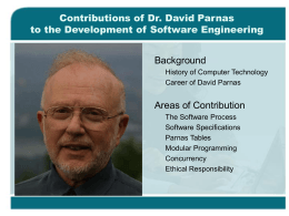 Contributions of David Parnas to the Development of