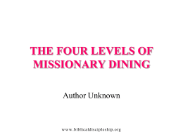 THE FOUR LEVELS OF MISSIONARY DINING