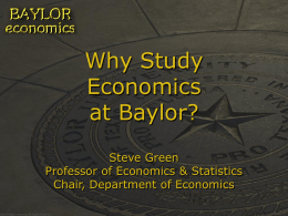 Why Study Economics at Baylor?