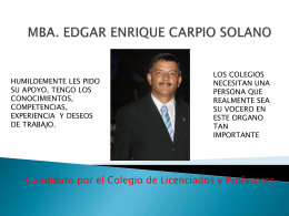 MBA. EDGAR ENRIQUE CARPIO SOLANO