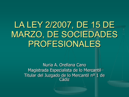 LA LEY 2/2007, DE 15 DE MARZO, DE SOCIEDADES …