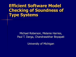 Model Checking Type SOundness
