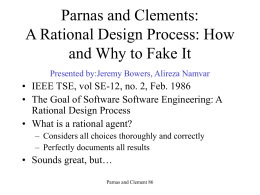Parnas and Clements: A Rational Design Process: How and