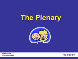 The Plenary - lancsngfl.ac.uk