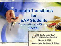 Smooth Transitions for EAP Student