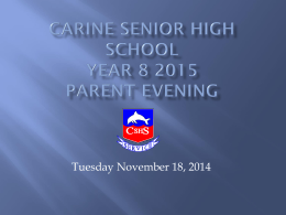 Welcome to Carine Senior High School