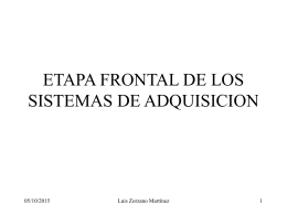 ETAPA FRONTAL DE LOS SISTEMAS DE ADQUISICION