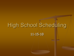 High School Scheduling Options