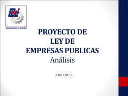 PROYECTO DE LEY DE EMPRESAS PUBLICAS