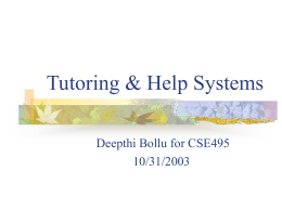 Tutoring & Help Systems