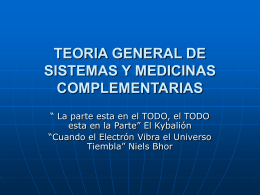 TEORIA GENERAL DE SISTEMAS Y MEDICINAS …