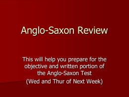 Anglo-Saxon Review Powerpoint