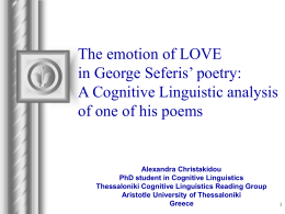The emotion of LOVE in George Seferis’ poetry: A …