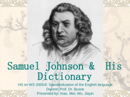 Johnson’s Dictionary in1755