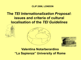 The TEI Internationalization Proposal: isseues and