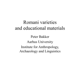 Romani varieties and educational materials