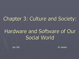 Chapter 3: Culture and Society: Hardware and Software of