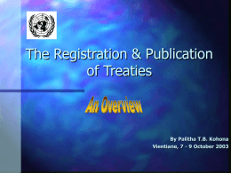 The Registration & Publication of Treaties