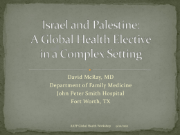 An International Health Elective in Israel and Palestine
