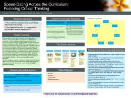 Speed-Dating Across the Curriculum: Fostering Critical
