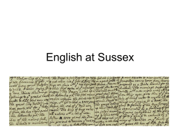 English at Sussex