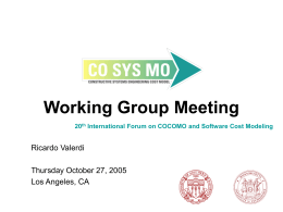 Working Group Meeting - University of Southern California