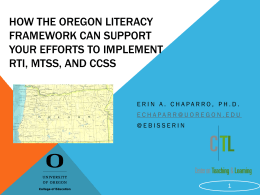 K-12 Oregon Literacy Framework