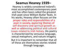 Seamus Heaney 1939–