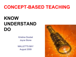 CONCEPT-BASED TEACHING & KNOWs, UNDERSTANDs, …